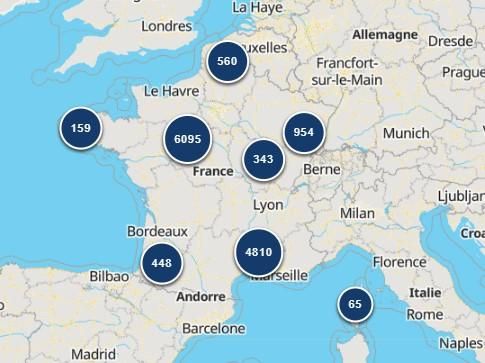 Image d'une carte de la France